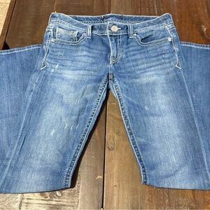 Express Barely Boot Low Rise Stretch Jeans Women’s Size 8R Medium Wash EUC